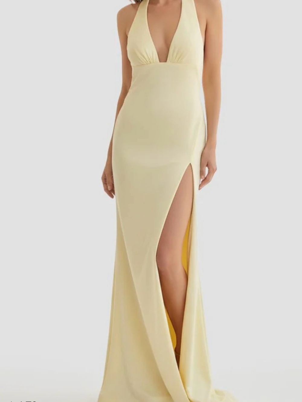 Kissprom Backless Draped Evening Gown in Soft Cream - Picture 2 of 8